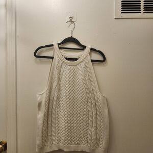 Elegant Cream Cable Knit Women's Top